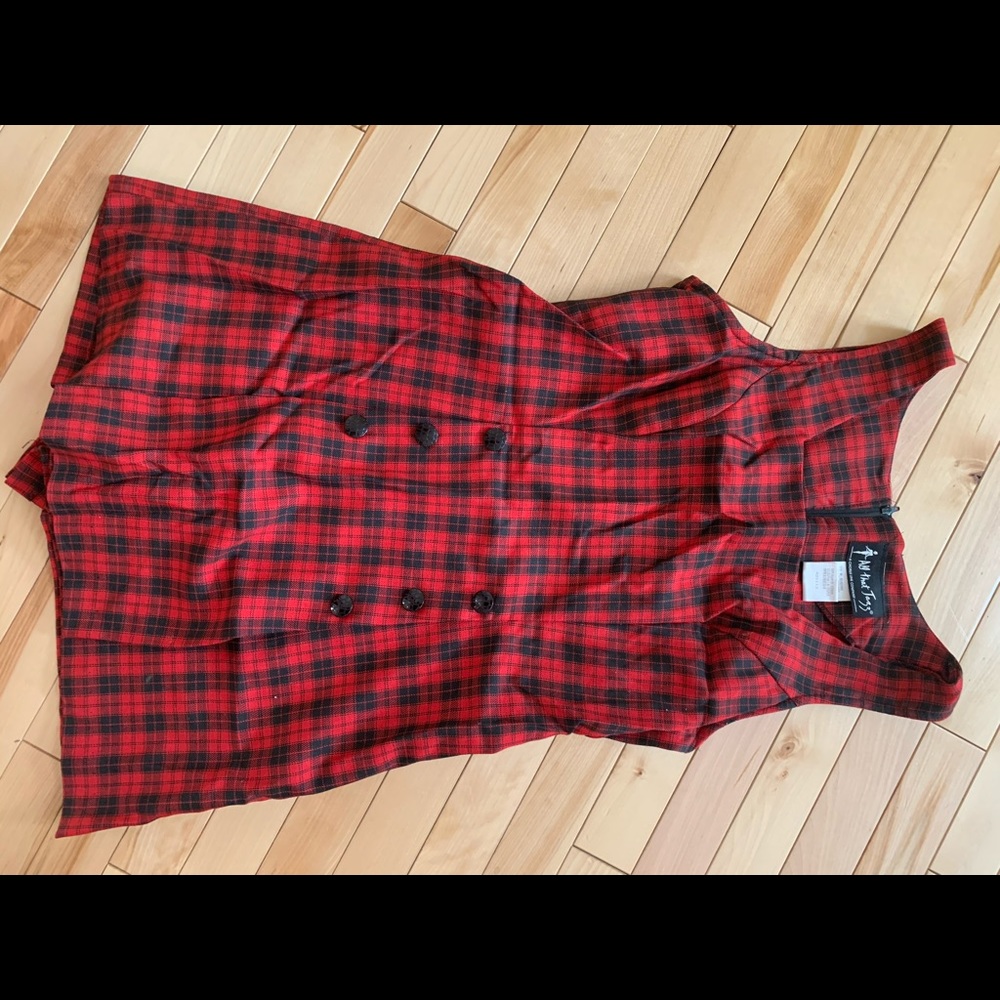 90s romper All That Jazz brand black/red checked